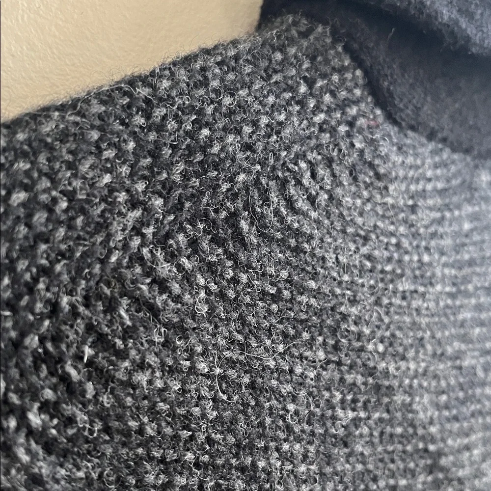 J Crew black pullover wool shawl collar sweater size large